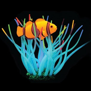 Anémone de mer avec poisson-globe Aqua Lumo décoration aquarium