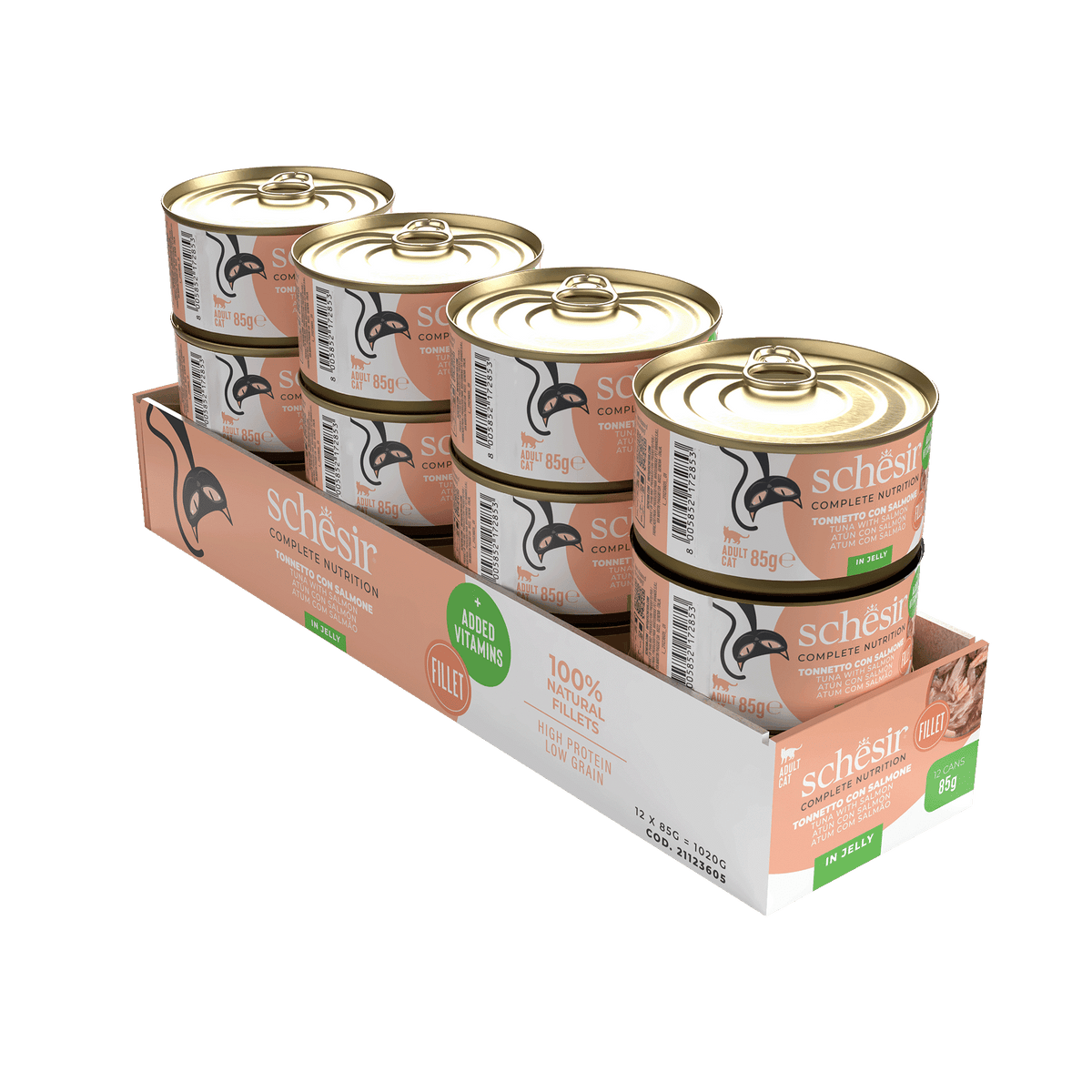 Pâtée chat Schesir thon avec saumon, boîte 85 g – image 2