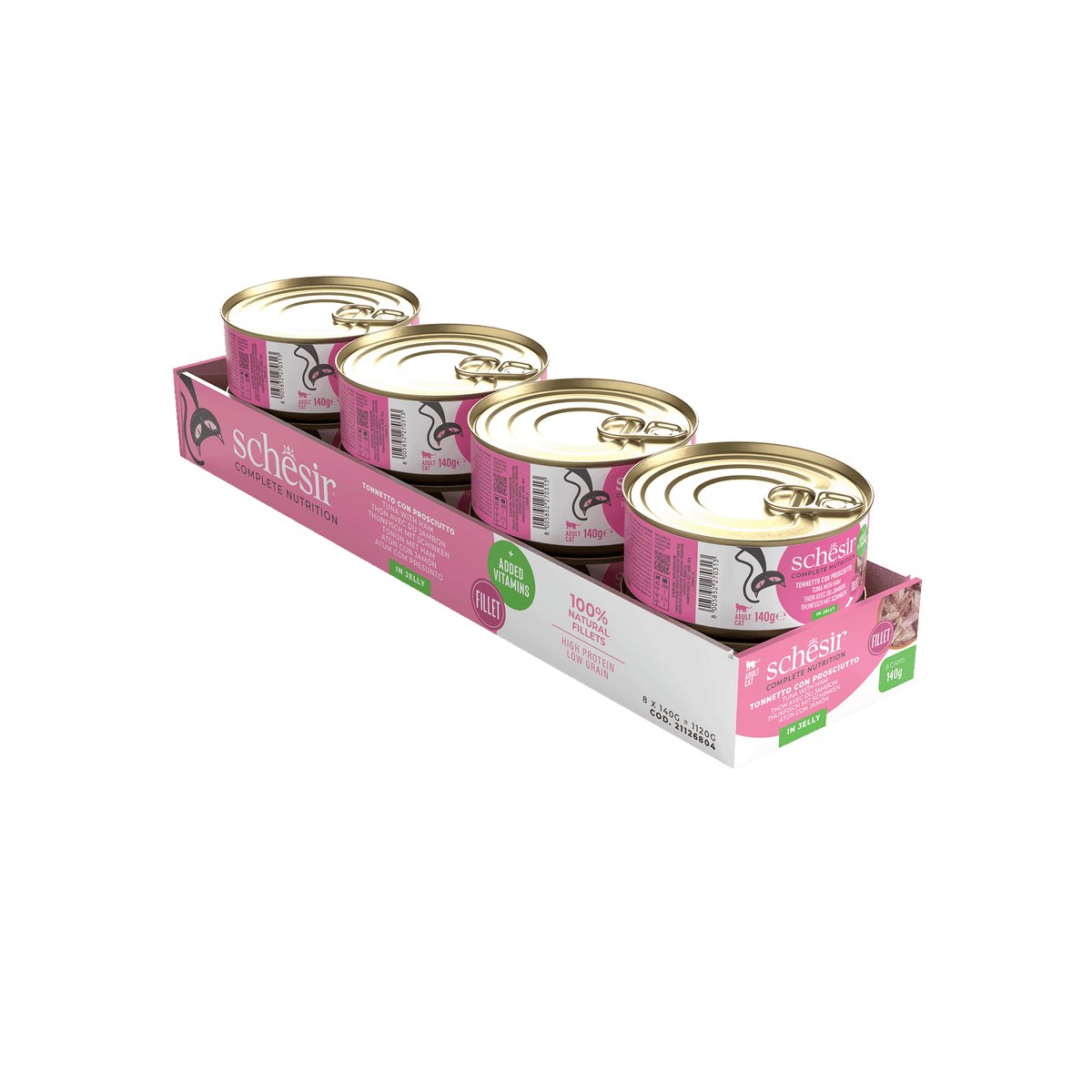 Pâtée chat Schesir thon avec jambon en gelée, boîte 140 g – image 3
