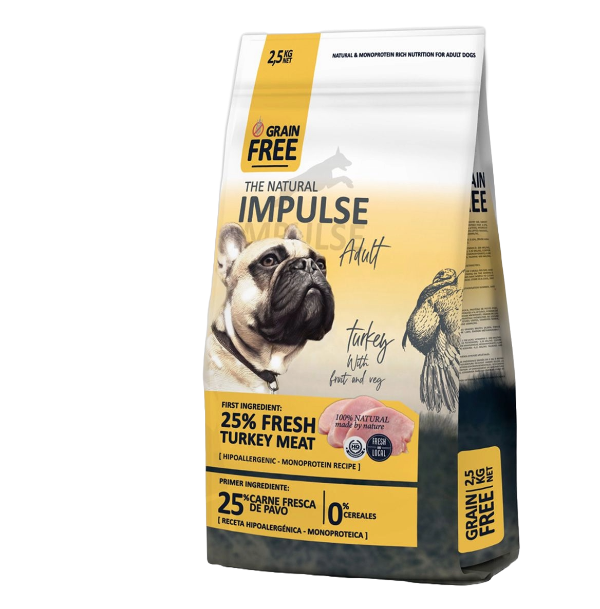 Croquettes chien sans céréales Impulse dinde, 2,5 kg