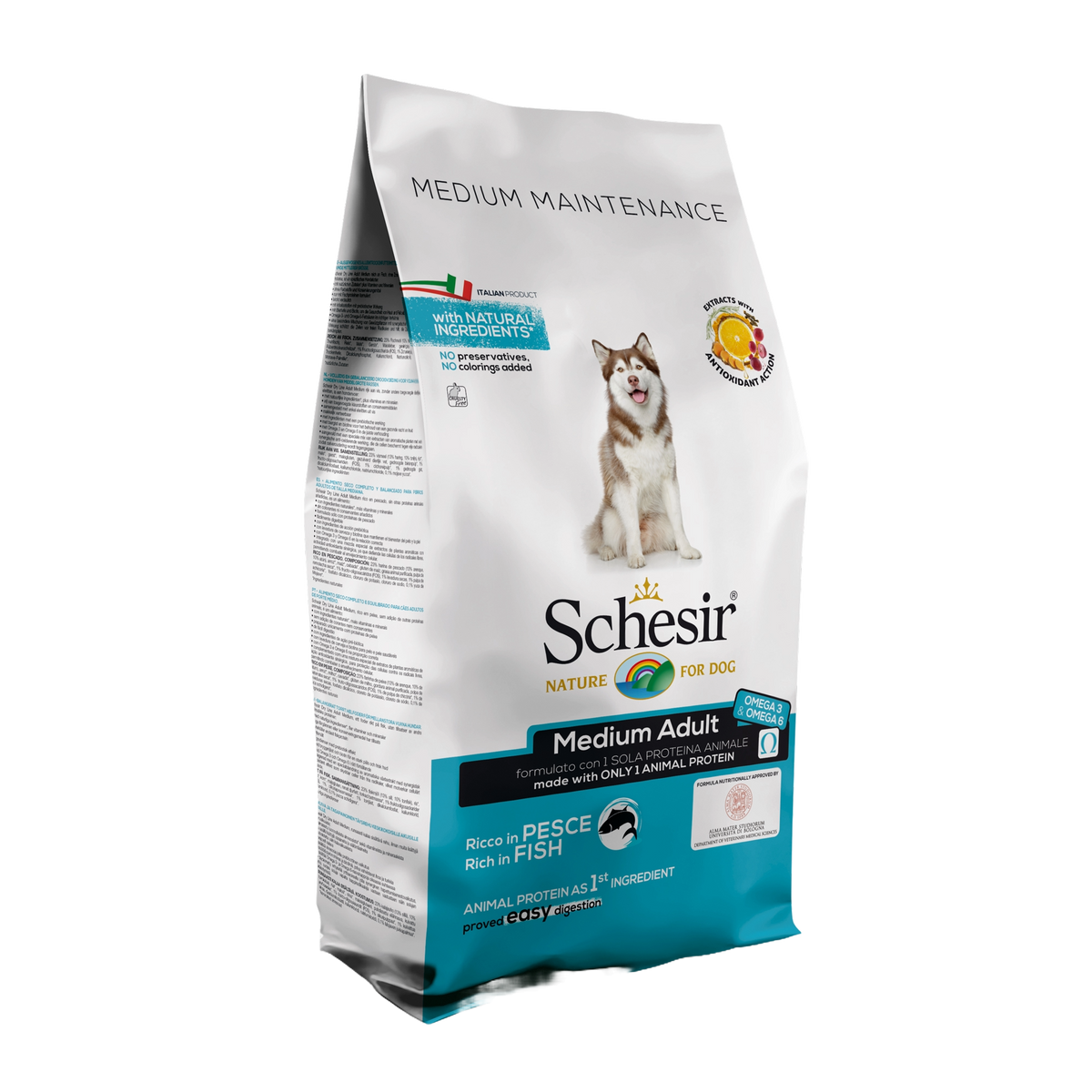 Croquettes chien Schesir Medium Entretien poisson, 12 kg