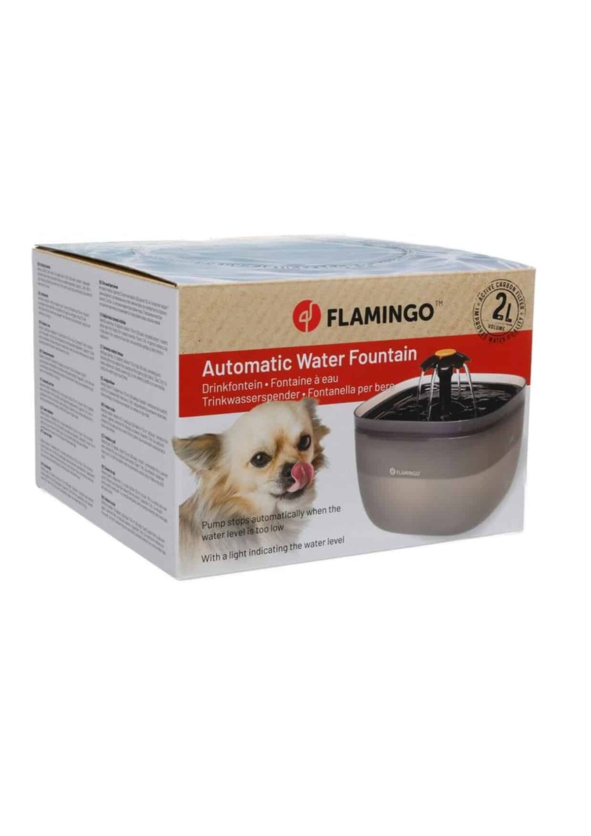 Fontaine à eau chat Flowie carrée noire, 2 litres – image 2