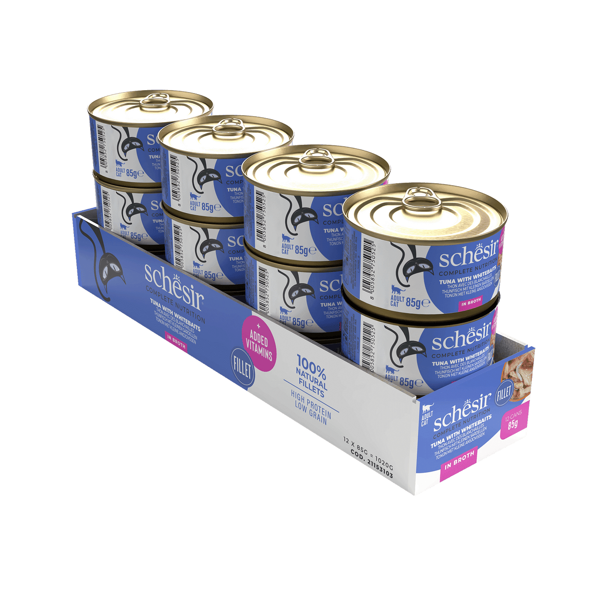Pâtée chat Schesir thon avec petits anchois, boîte 85 g – image 2