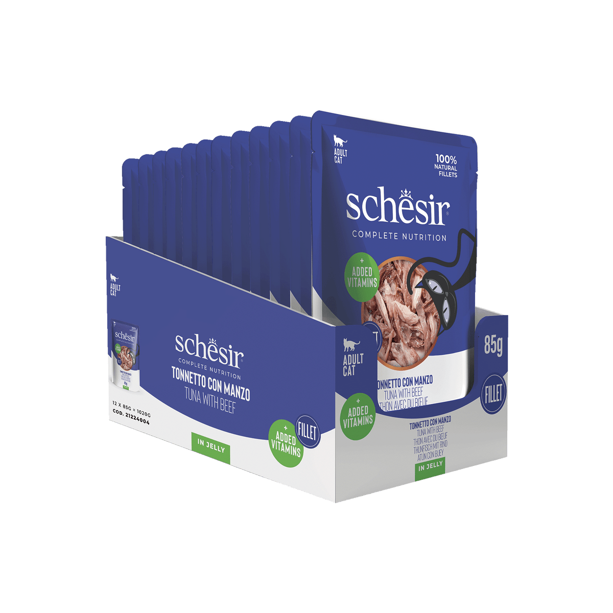 Pâtée chat Schesir thon avec bœuf, sachet 85 g – image 2