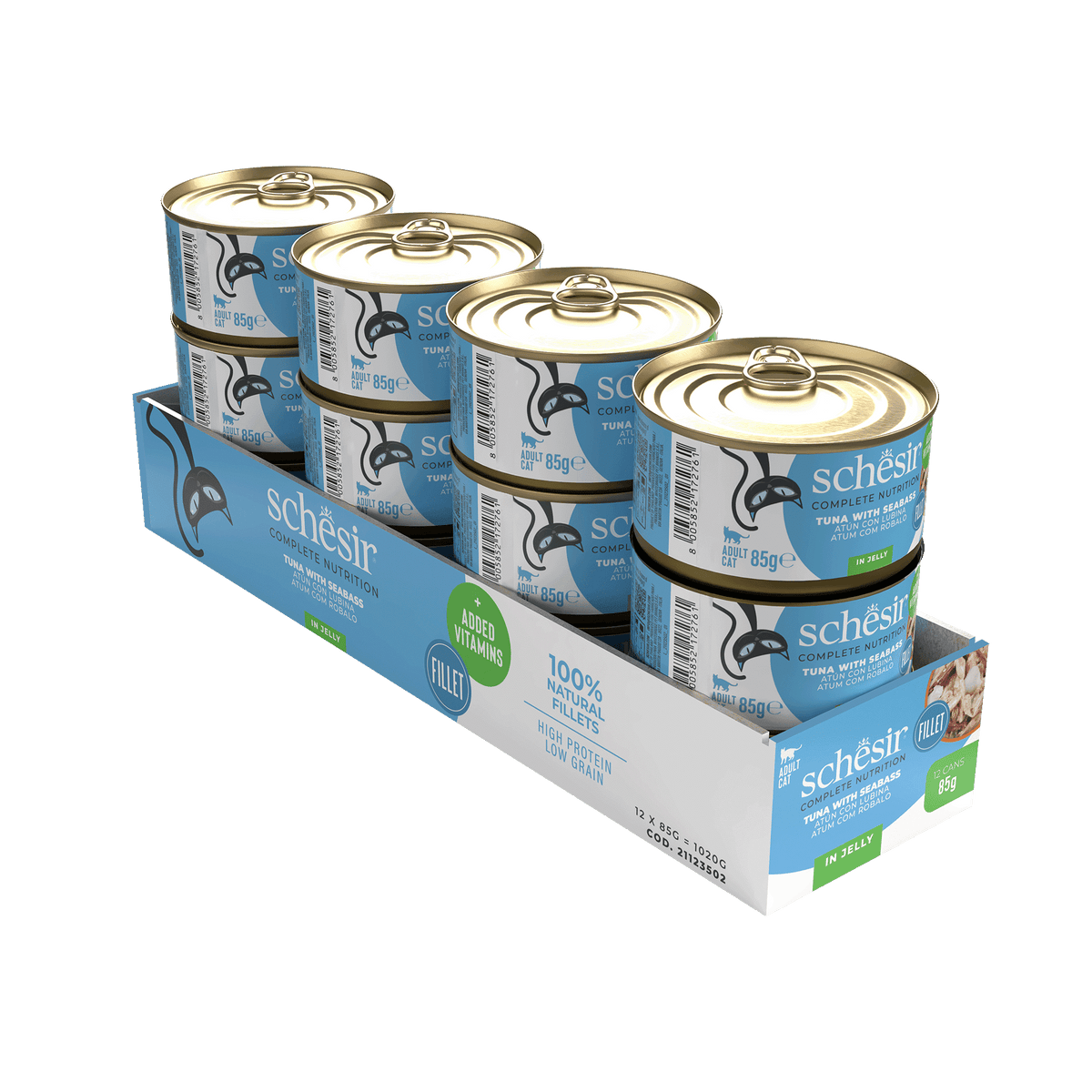 Pâtée chat Schesir thon avec bar, boîte 85 g – image 2