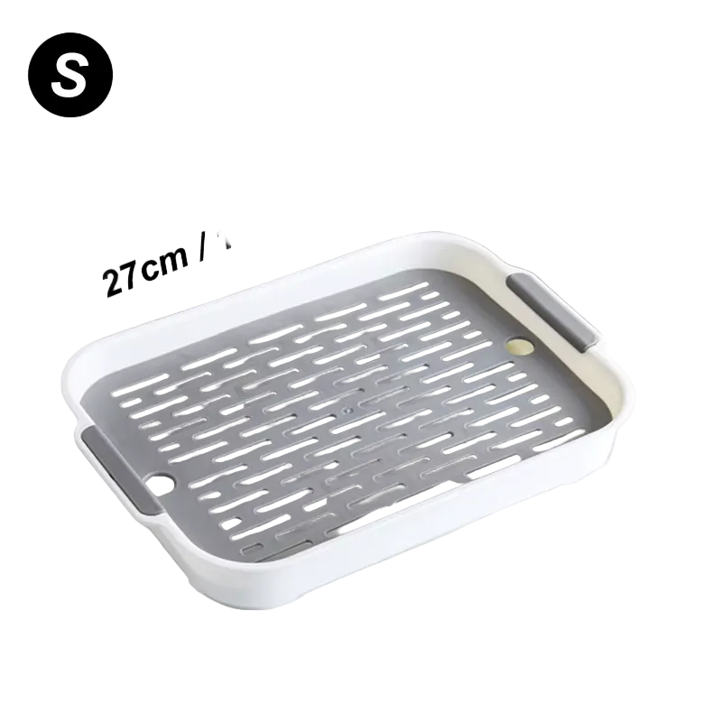 Bandeja higiénica de doble capa con rejilla para conejos y cobayas, blanco S (27 x 18 cm)