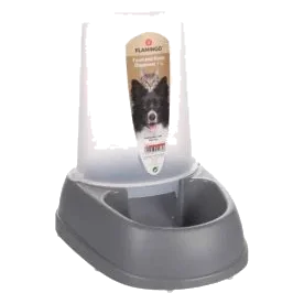 Distributeur automatique d'eau ou croquettes Raja gris pour chien, 2,5 l