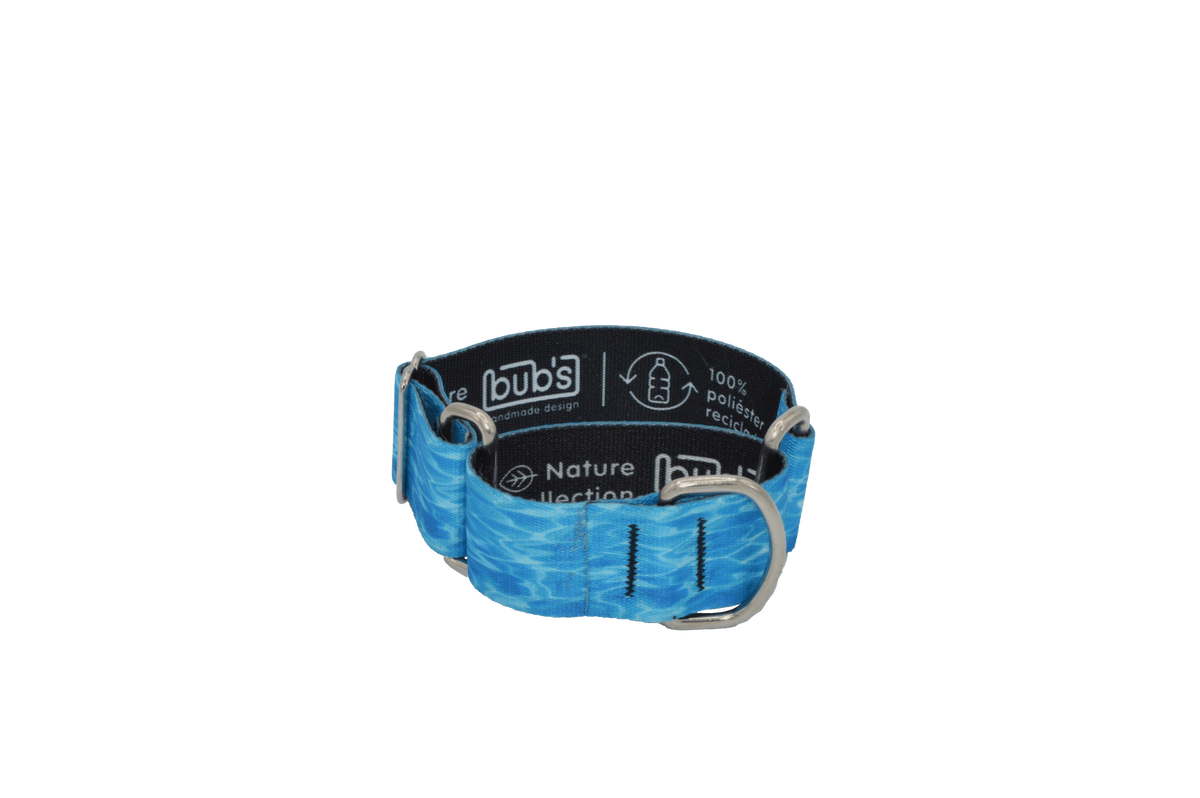 Collier martingale Bub's Aqua pour chien, taille S