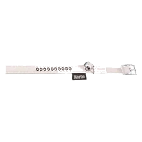 Collier chat Monte Carlo, blanc, 11 mm, 30 cm