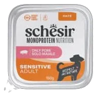 Pâtée chien adulte Schesir Monoprotein porc, barquette 150 g