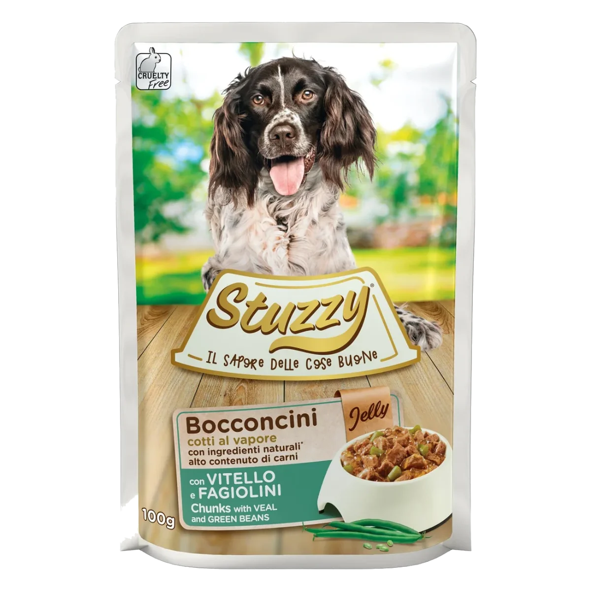 Pâtée chien Stuzzy veau et haricots verts, sachet 100 g