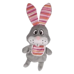 Peluche chien lapin gris sonore sans rembourrage