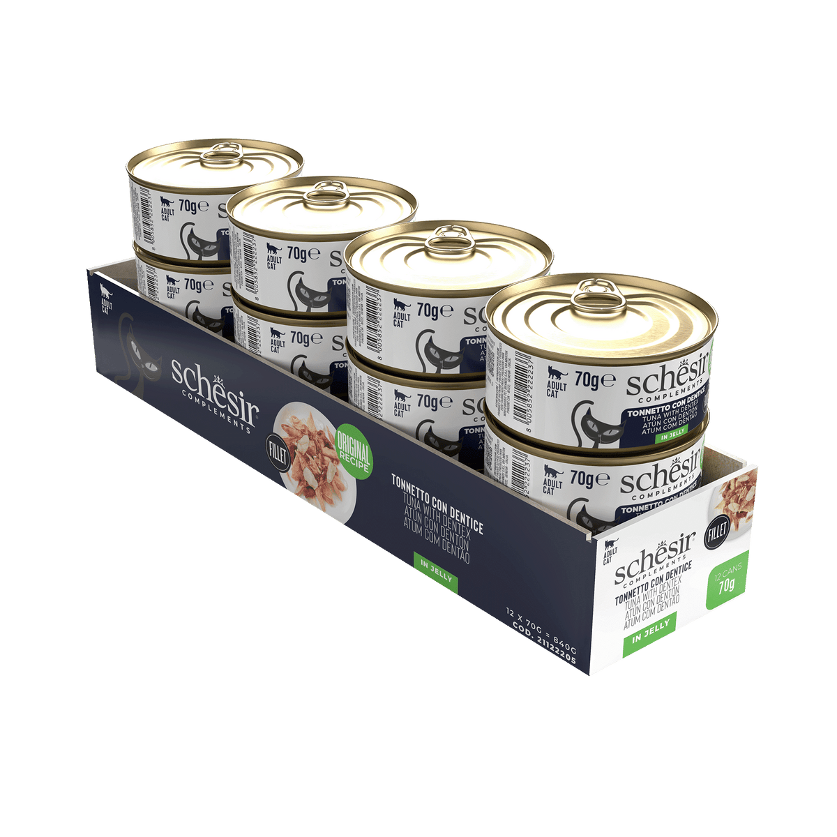 Pâtée chat Schesir thon avec denté, boîte 70 g – image 2