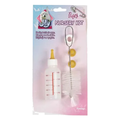 Kit biberon pour chiot avec 3 tétines et goupillon