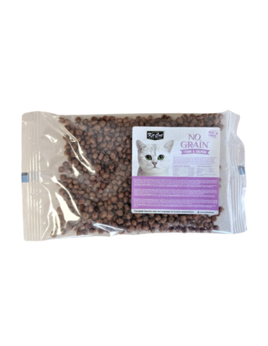 Croquettes pour chat sans céréales Kit Cat No Grain thon et saumon, échantillon 50 g