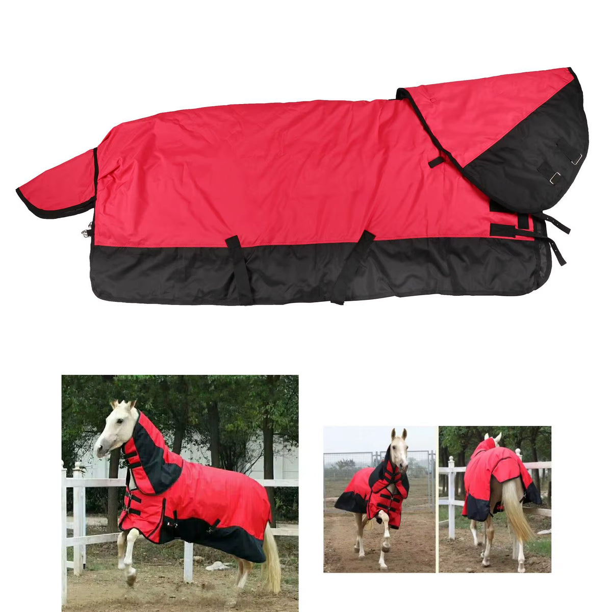Couverture d'hiver imperméable pour cheval, 3 couleurs – vue 8