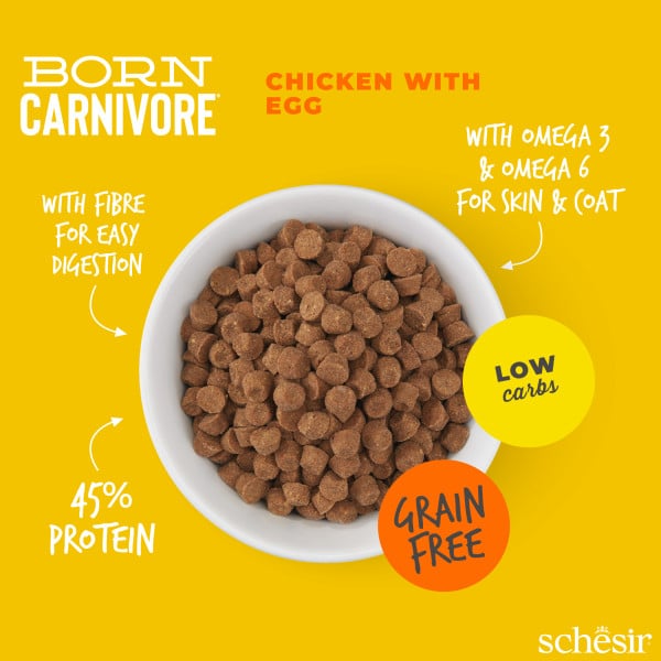 Croquettes chat Schesir Born Carnivore poulet avec œuf, 1,25 kg – image 2