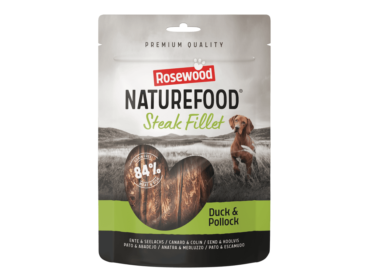 Rosewood Naturefood Steak Fillet canard et lieu pour chien, sachet 100 g