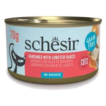 Pâtée chat Schesir Grill sardines avec sauce au homard, 70 g