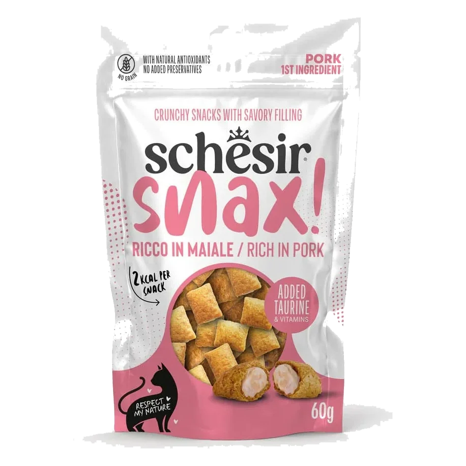Schesir Snax friandises porc pour chat, 60 g