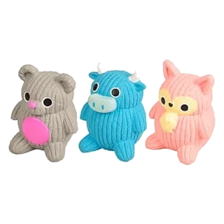 Vache, renard et ours en latex pour chien, 10 cm