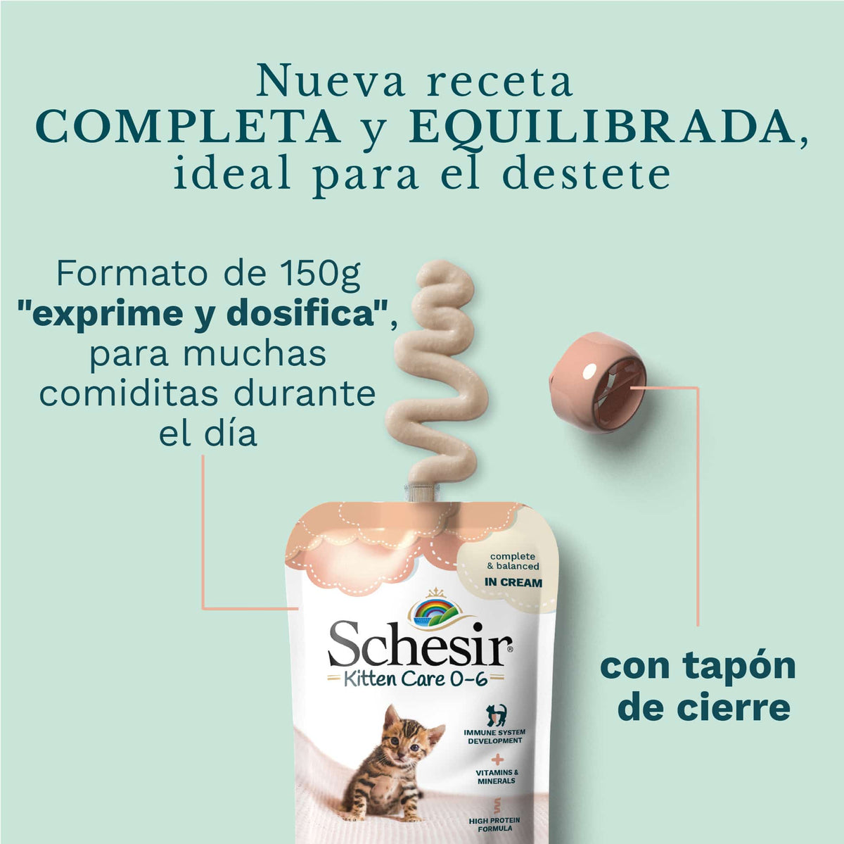 Pâtée chat Schesir Crème chaton 0–6 mois poulet, 150 g – image 3