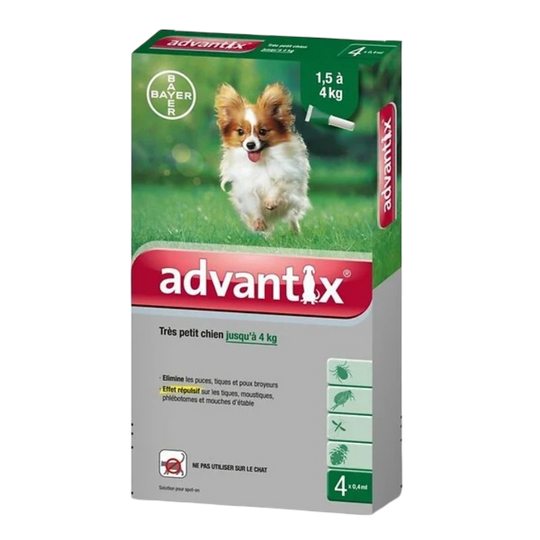 Pipette antipuce chien Advantix 0–4 kg