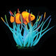 Anémone de mer avec poisson-globe Aqua Lumo décoration aquarium