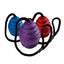 Balle pour chien Classic Rubber Oval Ball on a Rope Small 75 mm