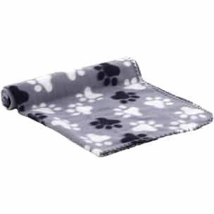 Couverture polaire Esma grise motif pattes, 100 × 150 cm