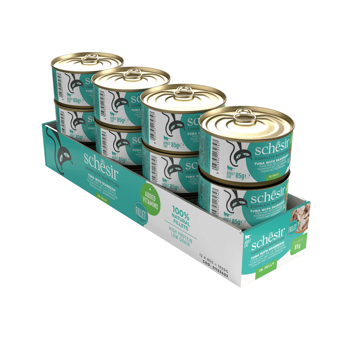Pâtée chat Schesir thon avec dorade, boîte 85 g – image 2