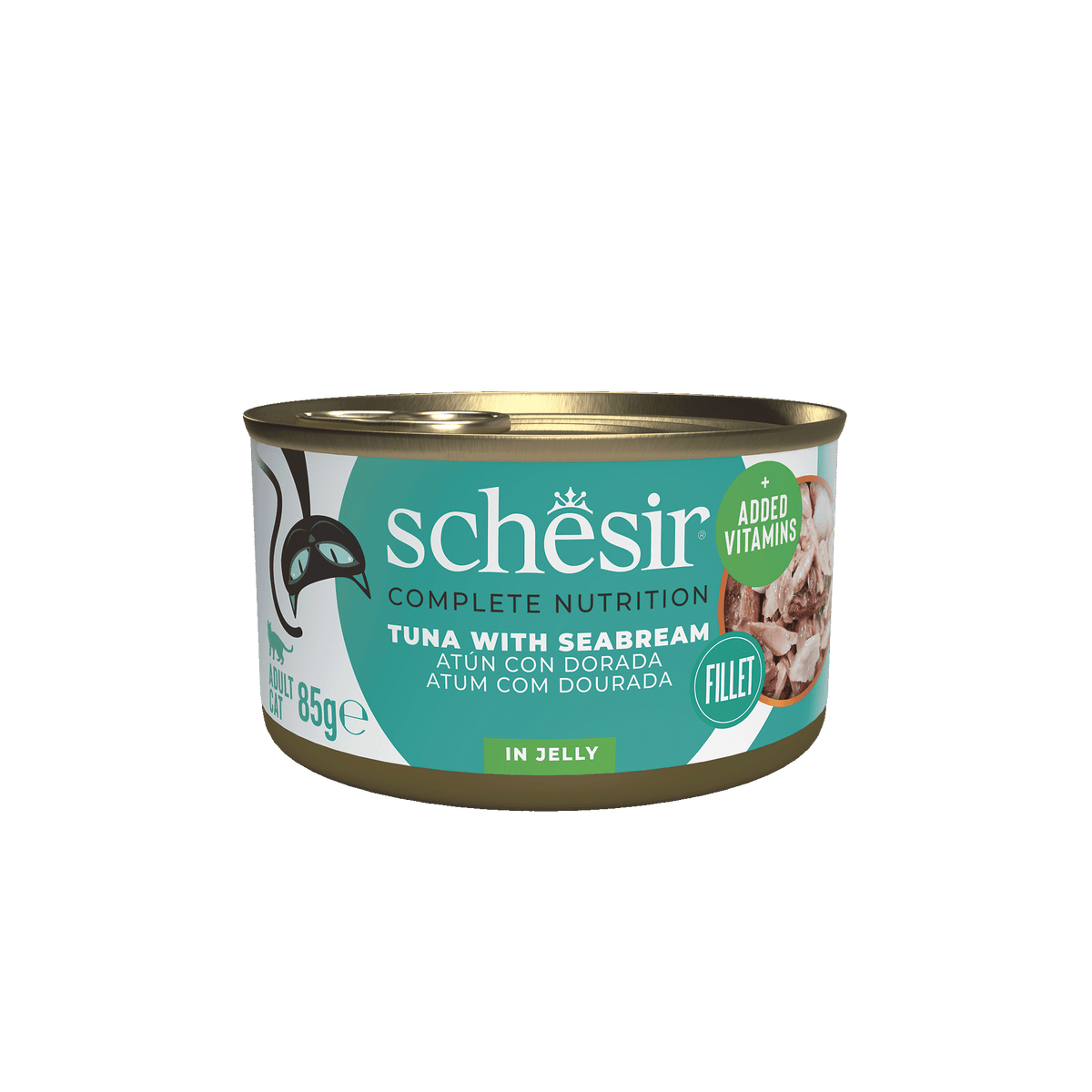 Pâtée chat Schesir thon avec dorade, boîte 85 g