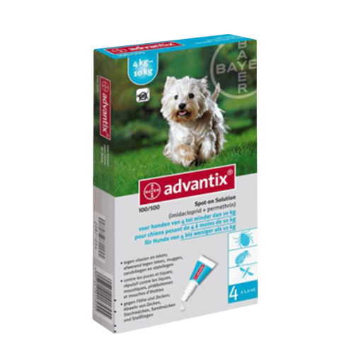 Pipette antipuce chien Advantix 4–10 kg, 4 pipettes