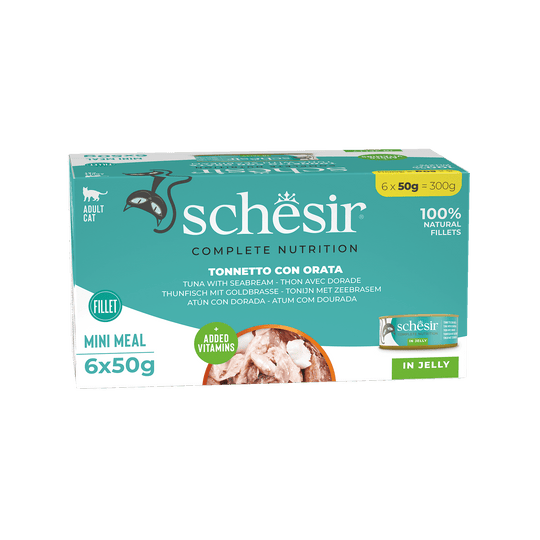 Pâtée chat Schesir thon avec dorade, 6 × 50 g, multipack