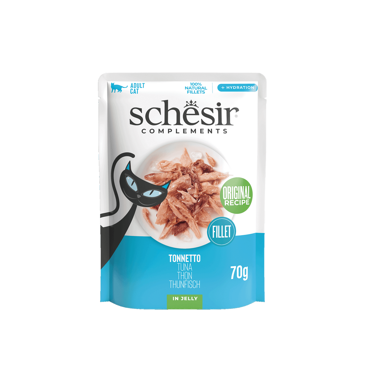 Pâtée chat Schesir thon en gelée, sachet 70 g