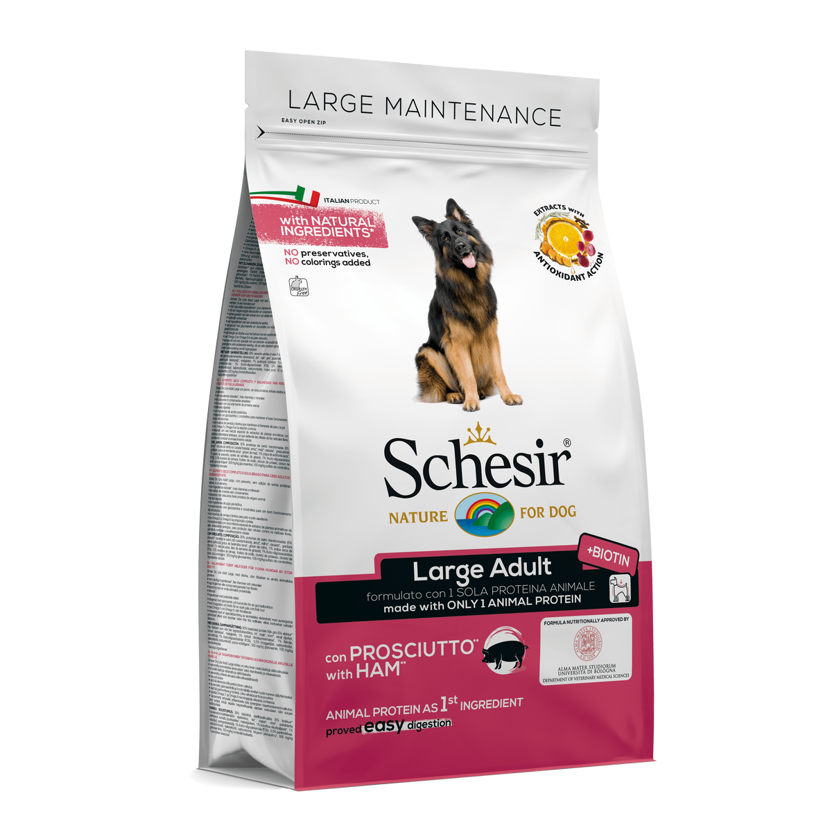 Croquettes chien Schesir Large jambon, 3 kg