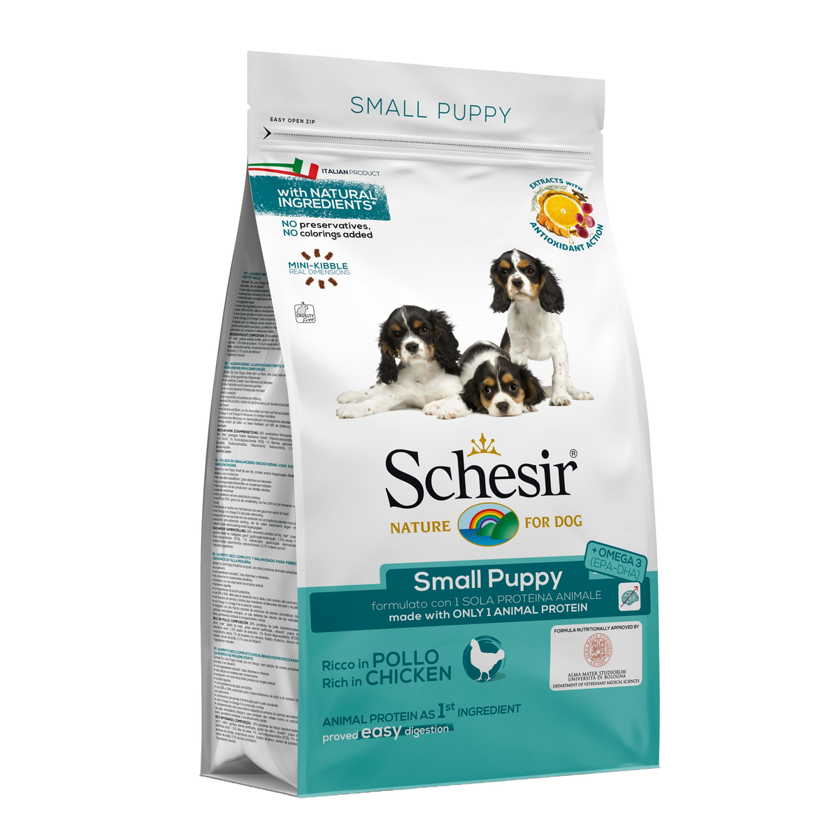 Croquettes chiot Schesir Small Puppy poulet, 800 g