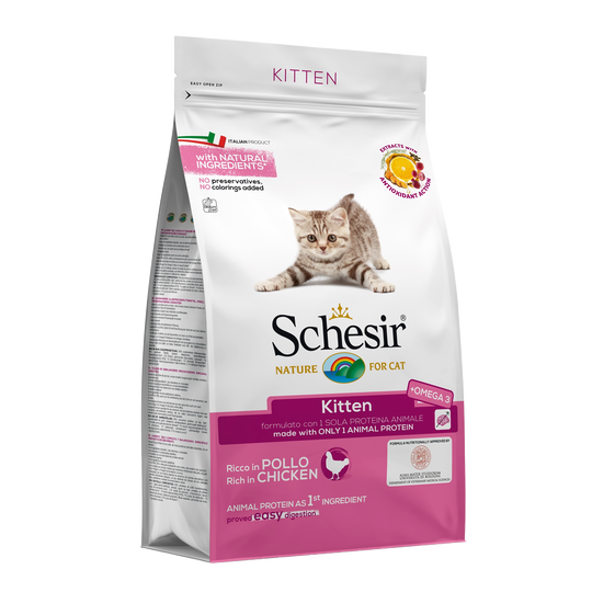 Croquettes chat Schesir Kitten poulet, 1,5 kg