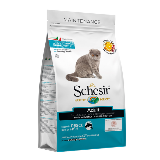Croquettes chat Schesir Entretien poisson, 1,5 kg