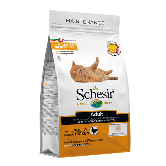 Croquettes chat Schesir Entretien poulet, 1,5 kg