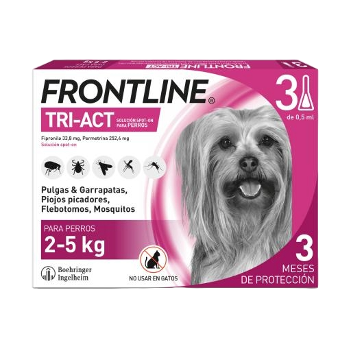 Frontline Tri-Act pipettes antipuce chien 2–5 kg, 3 pipettes