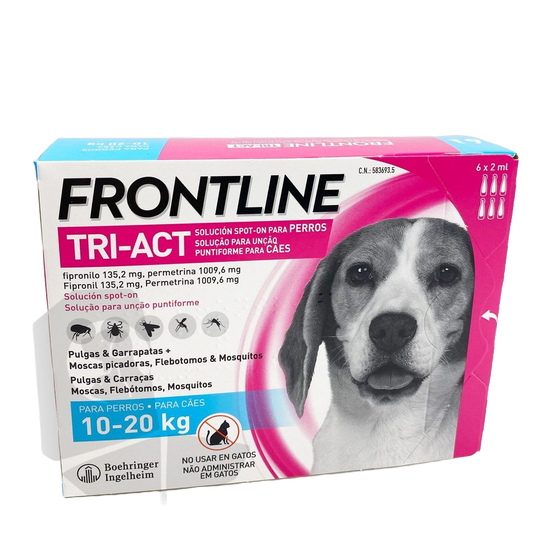 Frontline Tri-Act pipettes antipuce chien 10–20 kg, 6 pipettes