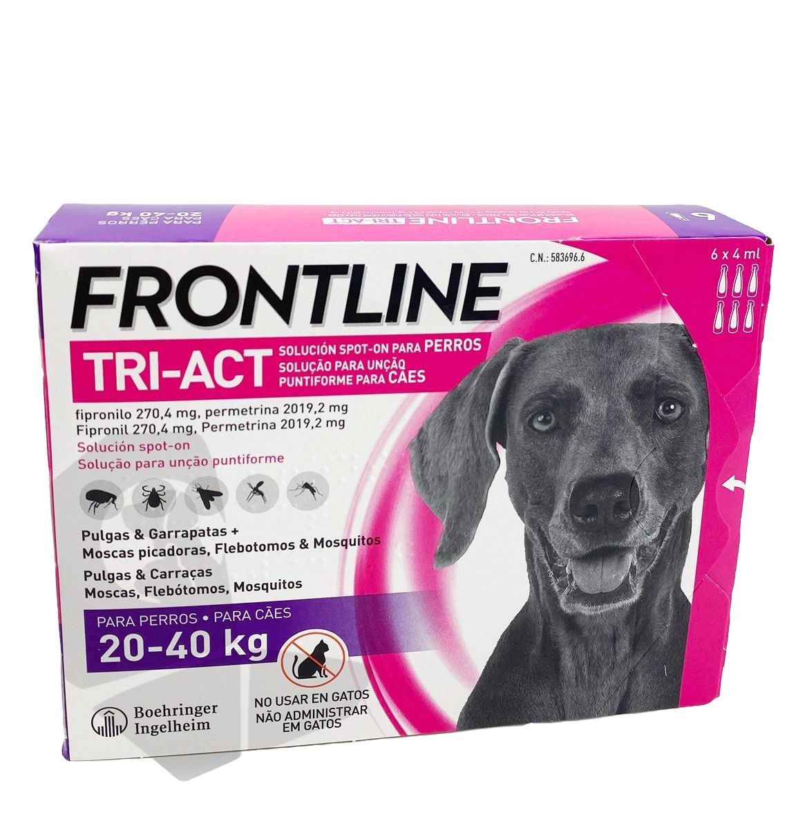 Frontline Tri-Act pipettes antipuce chien 20–40 kg, 6 pipettes