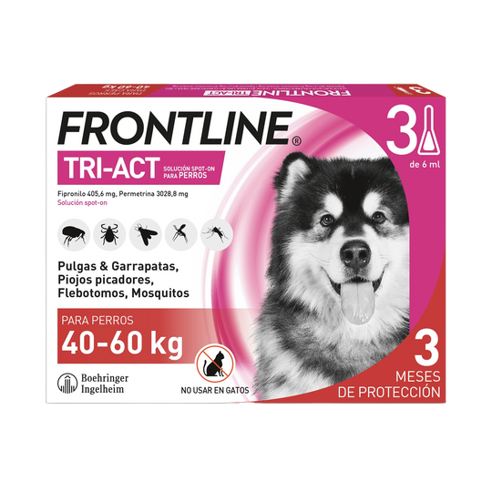 Frontline Tri-Act pipettes antipuce chien 40–60 kg, 6 pipettes