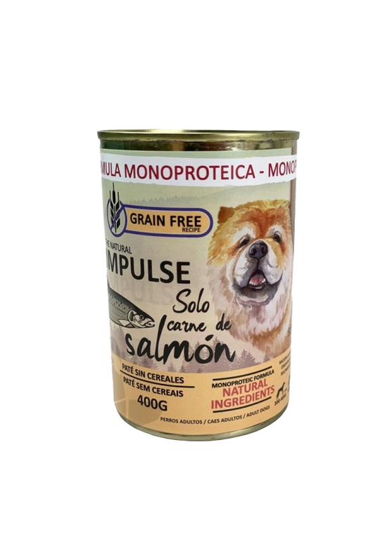 Pâtée chien Natural Impulse au saumon, boîte 400 g