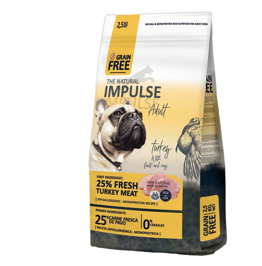 Croquettes chien sans céréales Impulse dinde, 10 kg