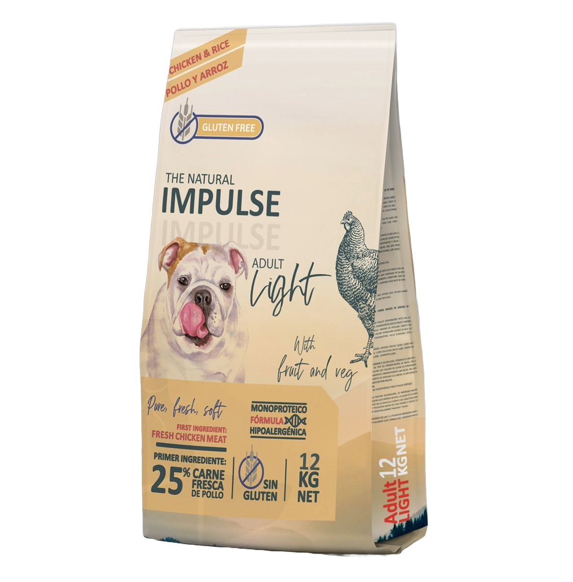 Croquettes chien Impulse Light, 12 kg