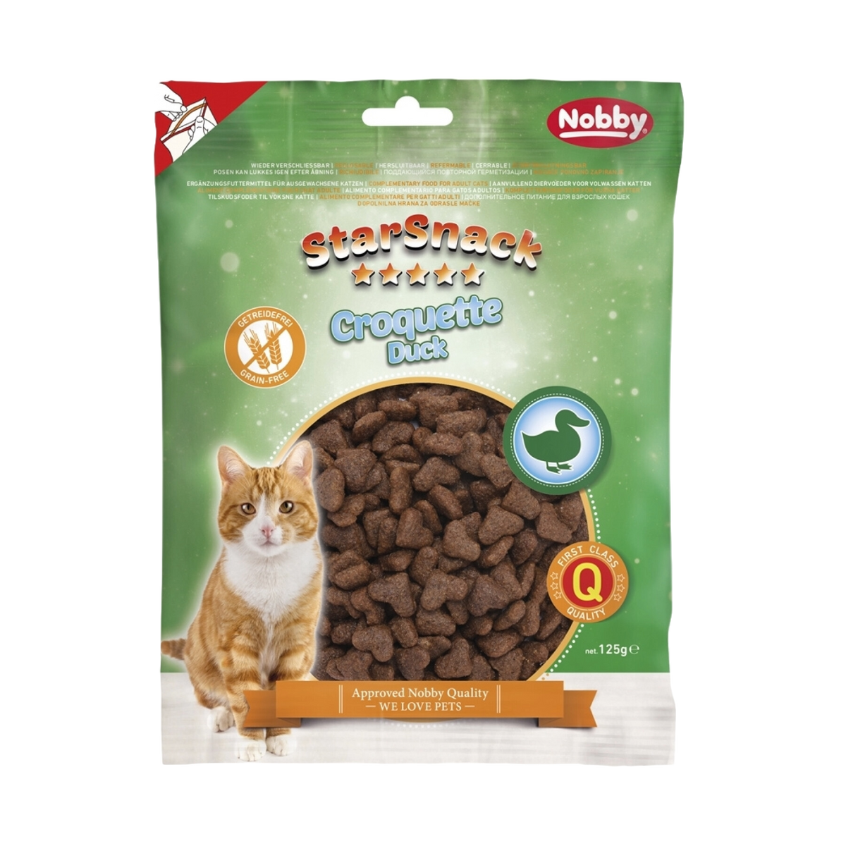 Friandise pour chat StarSnack Croquette sans céréales au canard, 125 g