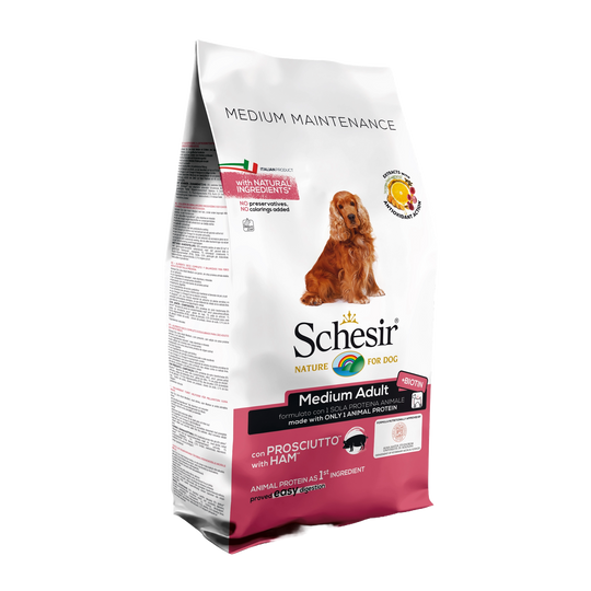 Croquettes chien Schesir Medium Entretien jambon, 12 kg