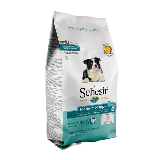 Croquettes chiot Schesir Medium Puppy poulet, 12 kg